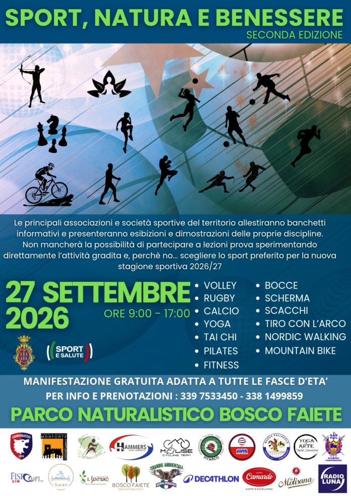 Sport, natura e benessere: domenica la seconda edizione a Bosco Faiete