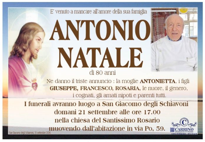 San Giacomo degli Schiavoni: l’ultimo saluto ad Antonio Natale