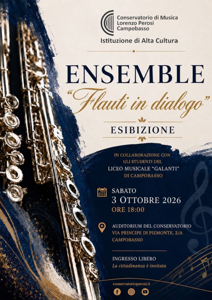Concerti d’autunno dei docenti al Conservatorio Perosi con giovani flautisti