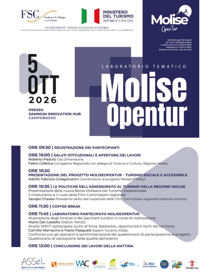 Al Samnium Innovation Hub il laboratorio tematico “Molise Open Tour”