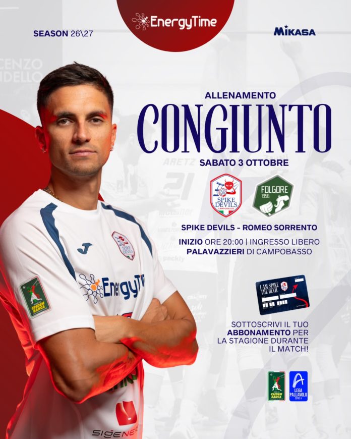 Volley, EnergyTime domani i rossoblù affrontano in amichevole il Sorrento