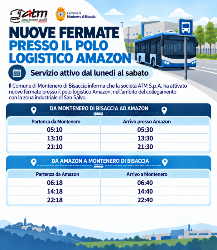 Trasporto pubblico: attivate nuove fermate nei pressi del polo Amazon