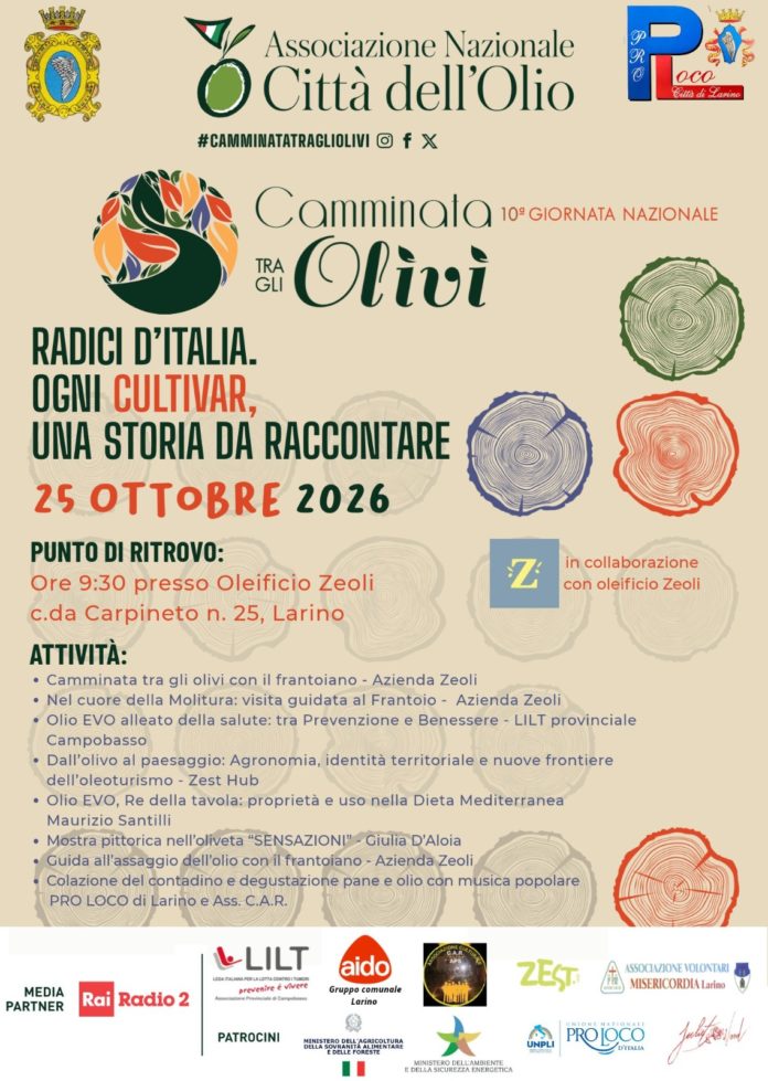 A Larino la Giornata nazionale della camminata tra gli olivi