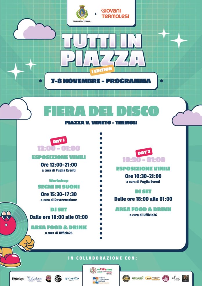 “Tutti in piazza”: Termoli a Novembre si accende tra musica e vinili